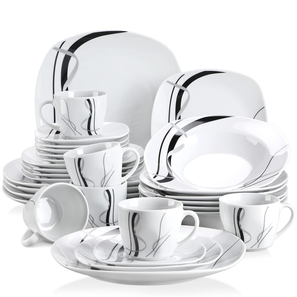 VEWEET Fiona dinner plate with striped edge for stylish everyday meals