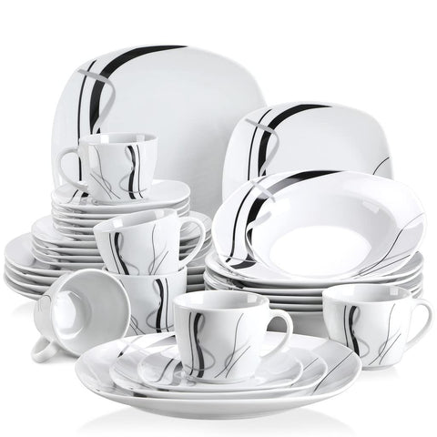 VEWEET Fiona dinner plate with striped edge for stylish everyday meals