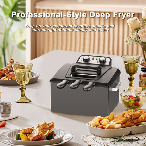 Vexon 1800W deep fryer detachable parts simplify cleaning after use.