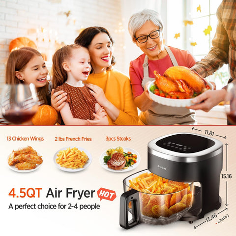 Vexon glass bowl shown as dishwasher-safe for easy cleaning.