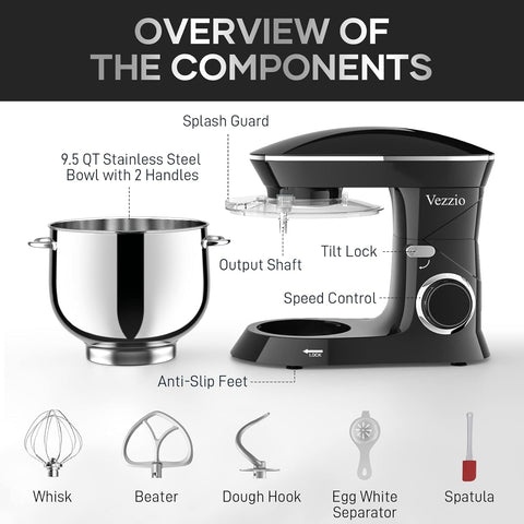 Vezzio dishwasher-safe attachments simplify cleanup after baking.