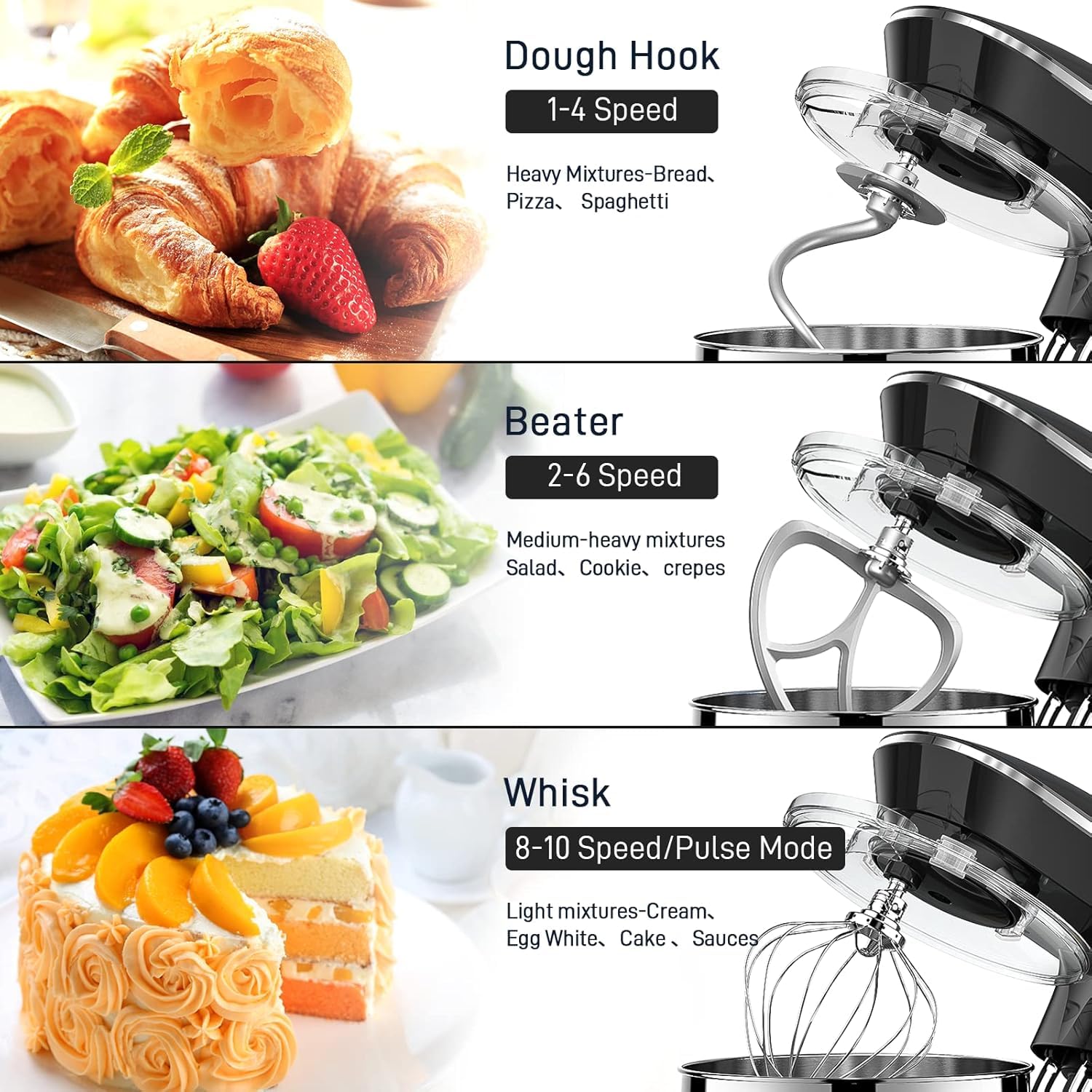 Vezzio non-slip suction cups keep the mixer steady during operation.