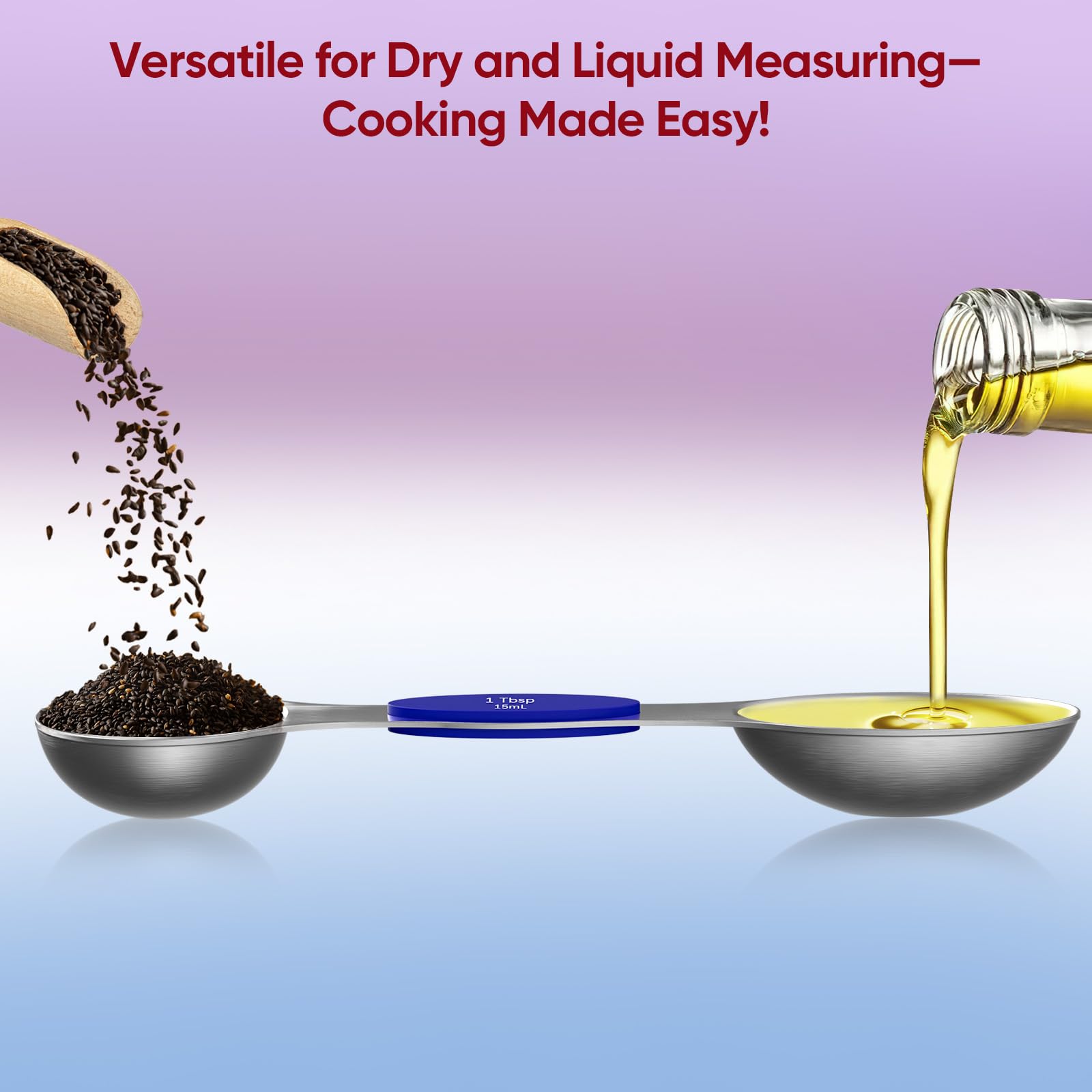 vfuni spoons lay flat to prevent spills during prep.
