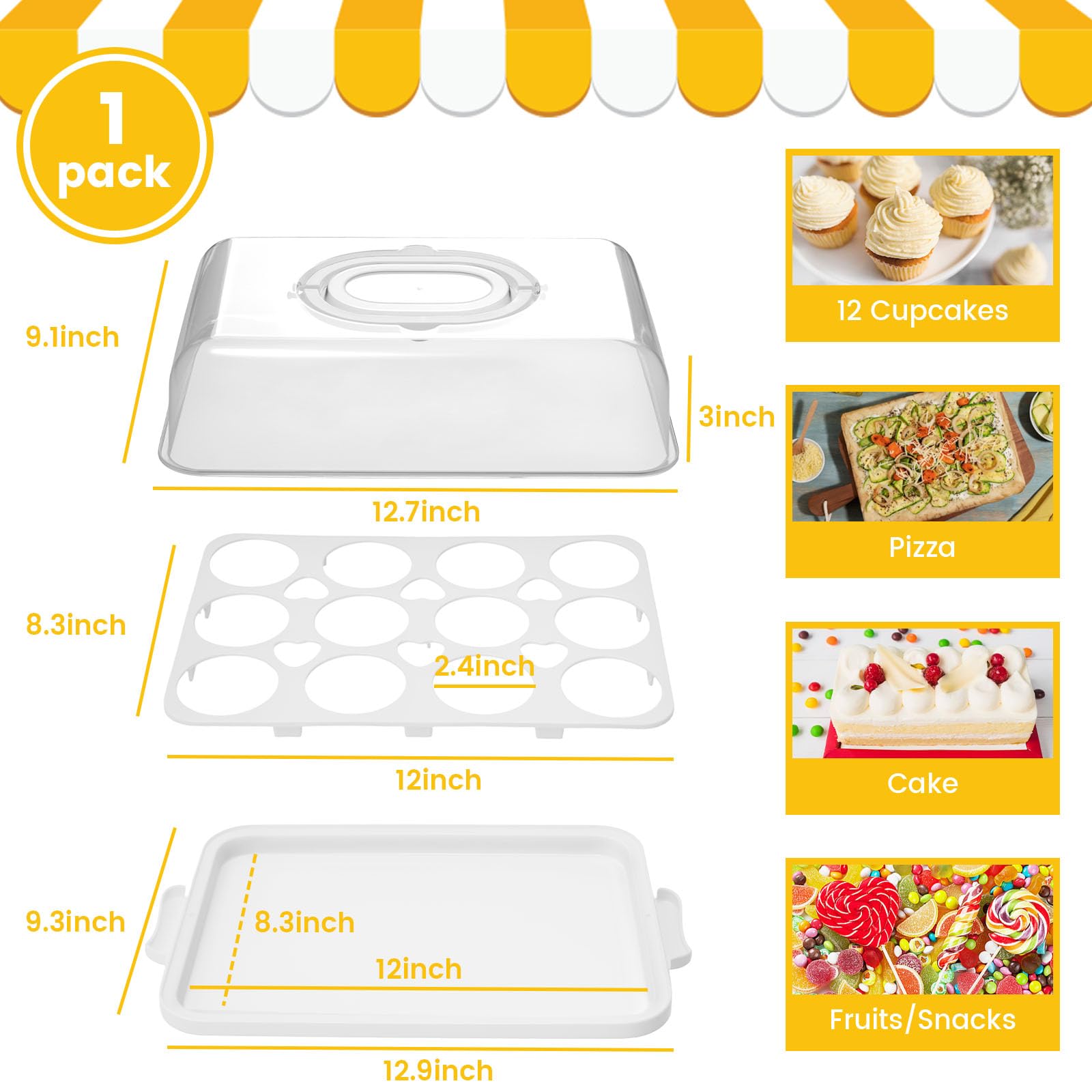 VGOODALL 12-cupcake capacity carrier keeps cupcakes secure on the go.