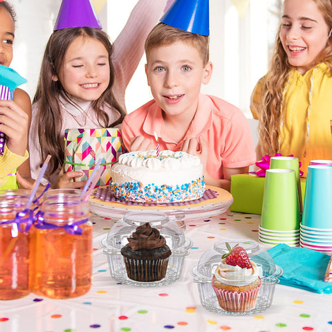 VGOODALL clear cupcake holders; easy viewing of contents for quick selection.