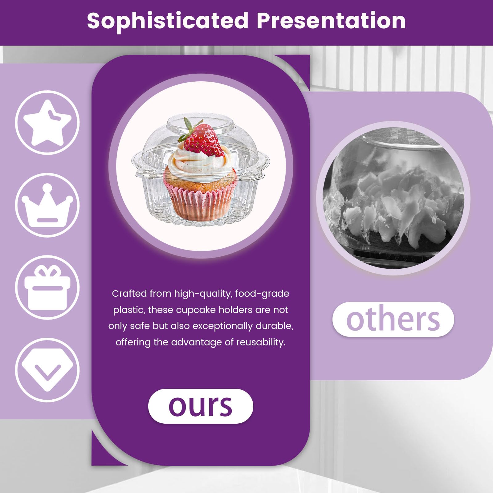 VGOODALL clear presentation; crystal clarity enhances display of treats.