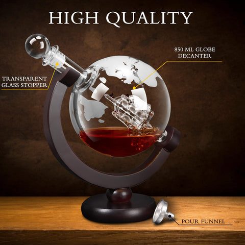 Borosilicate glass decanter is lead-free and crystal clear