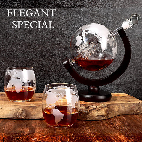 Ship-in-bottle motif adds nautical charm to the glass decanter