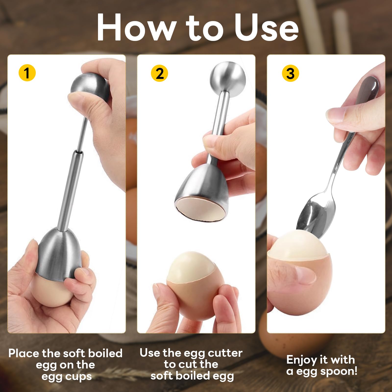 Vibedor ceramic egg stands provide stable, elegant holders