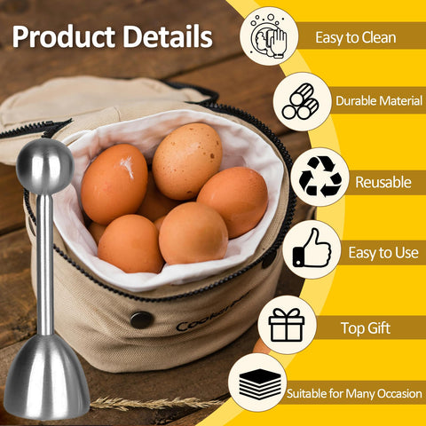 Vibedor egg cutter stainless steel for precise top cuts