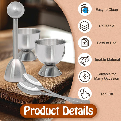 Vibedor egg spoons for comfortable scooping and tasting.