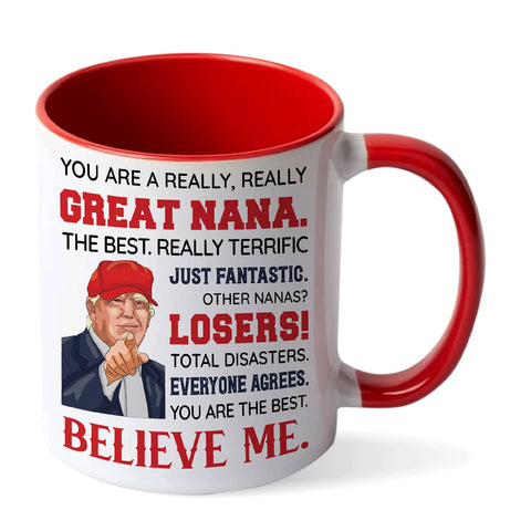 Viberty Nana ceramic mug 11oz front view for daily coffee