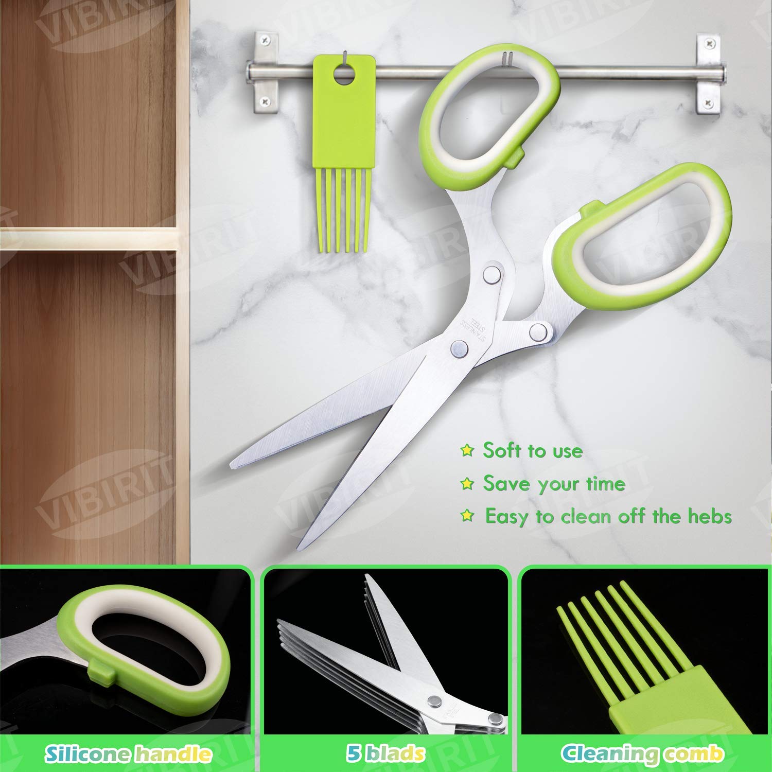 VIBIRIT VlBlRlIT2025 stainless steel kitchen scissors stay sharp and rust-resistant