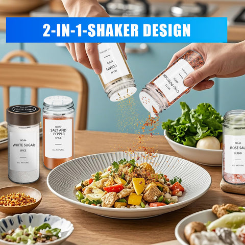 VIBRATITE clear glass jars available for at-a-glance spice levels.
