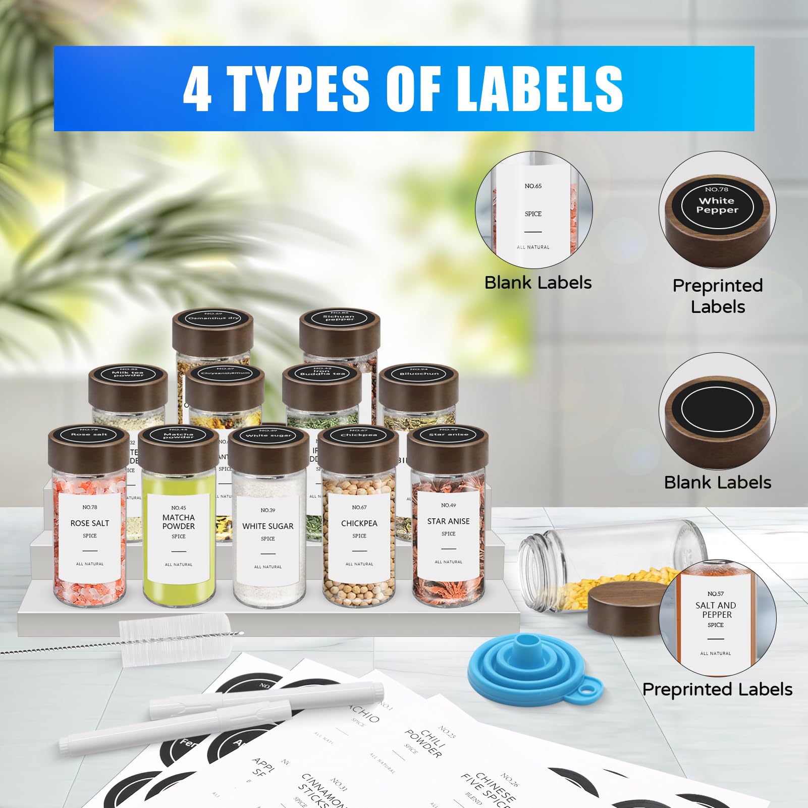 VIBRATITE labels and pens for quick spice identification.