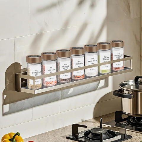 VIBRATITE jars neatly organized on a rack for tidy storage.