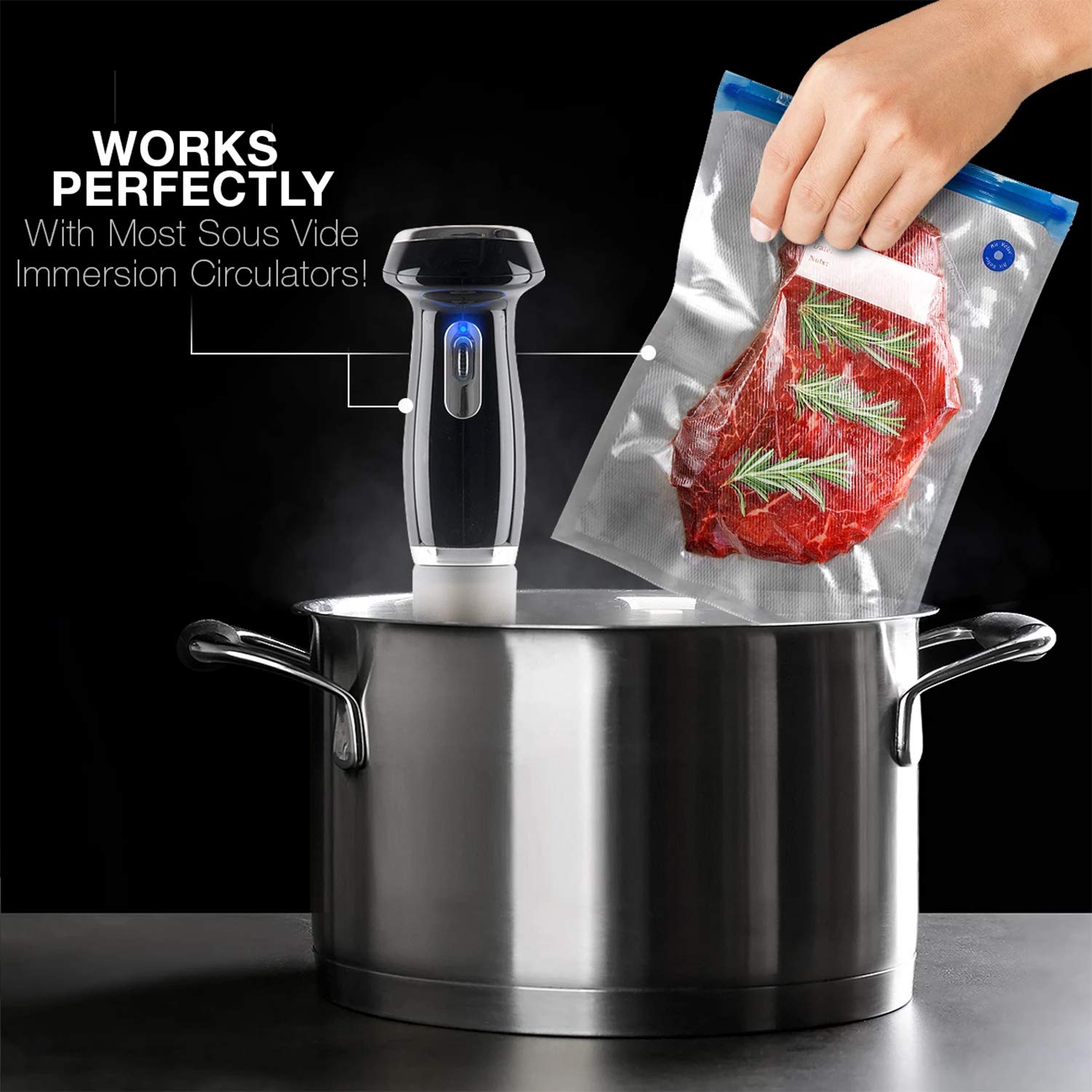VICARKO freezer-safe bags withstand cold and gentle heat up to 100°C