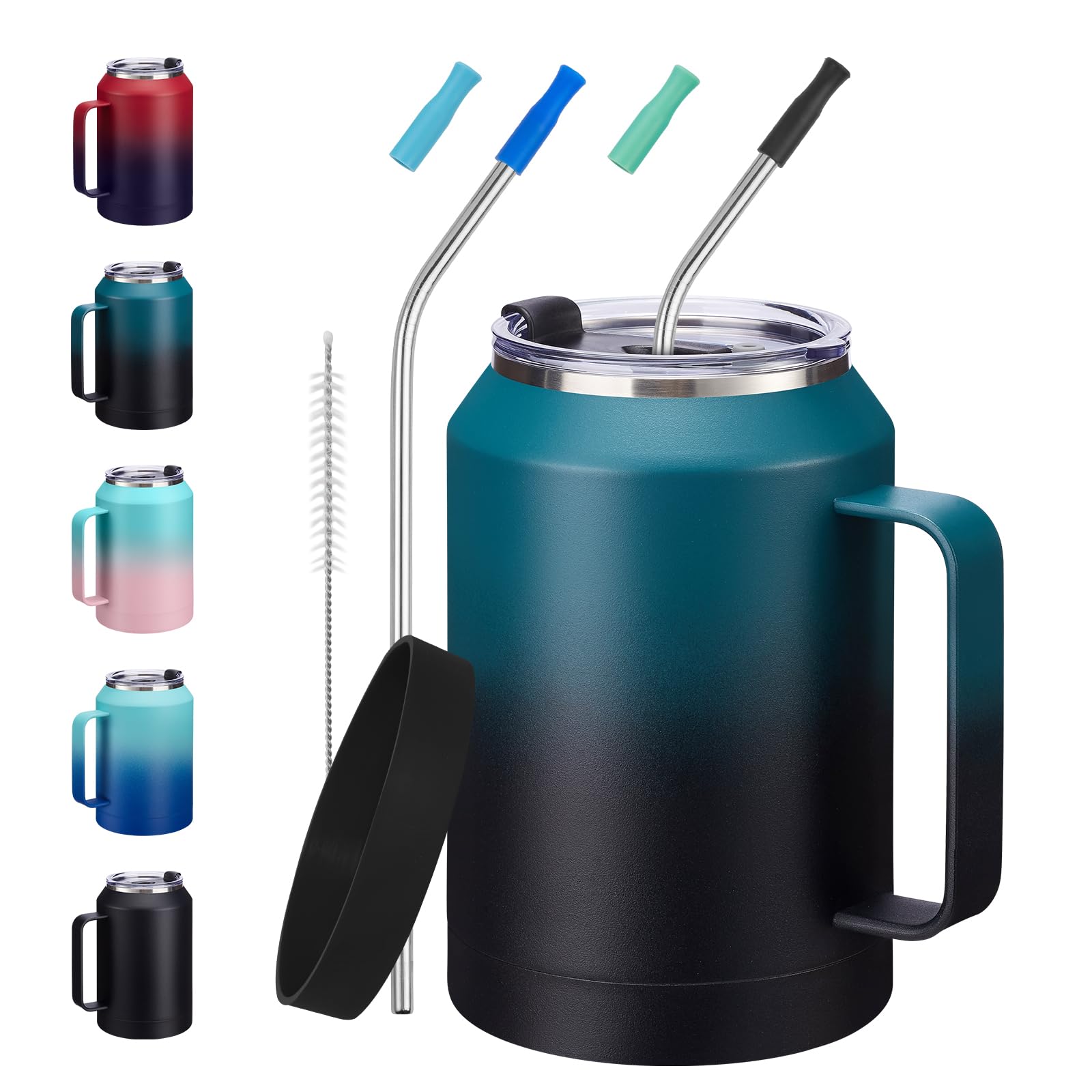 VICKNIY 32oz mug tumbler with handle for easy grabbing on the go.