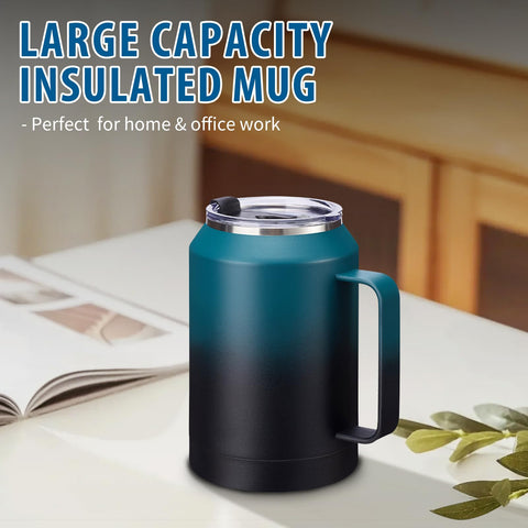 VICKNIY wide-mouth 32oz mug designed for easy filling and cleaning.