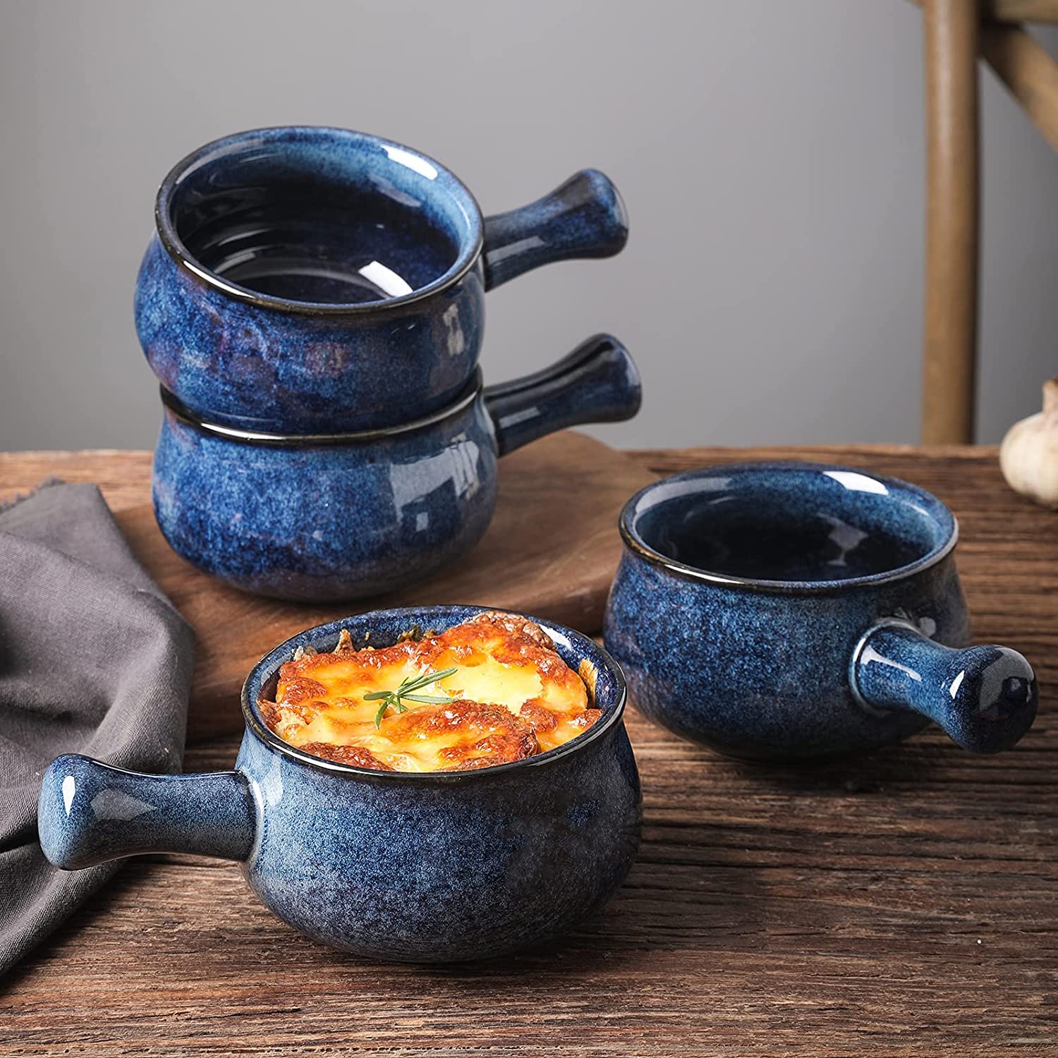 Vicrays blue dishwasher-safe and microwave-safe bowls ready for quick cleanup