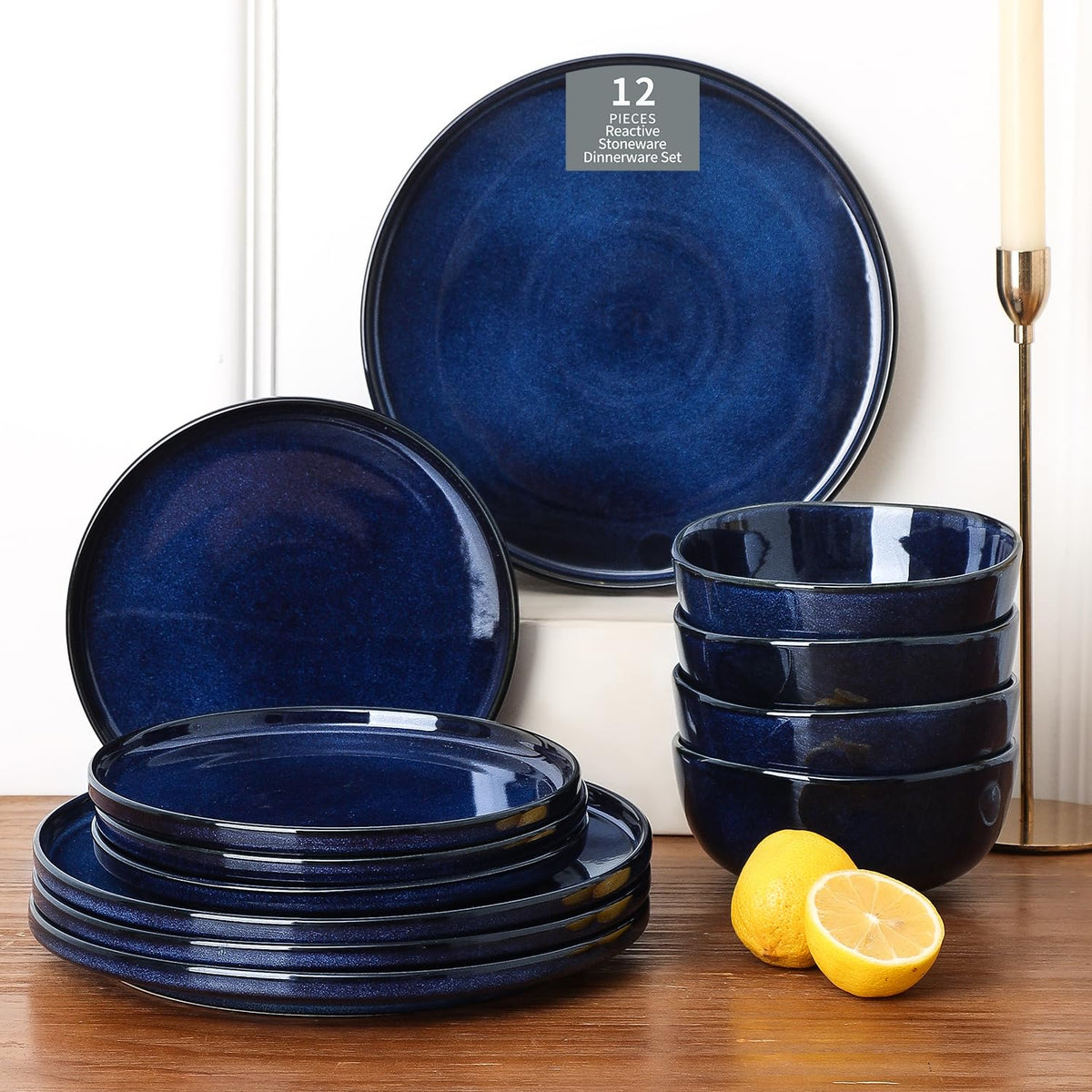 Vicrays ceramic dinnerware set with dinner plates, durable and stackable for everyday meals