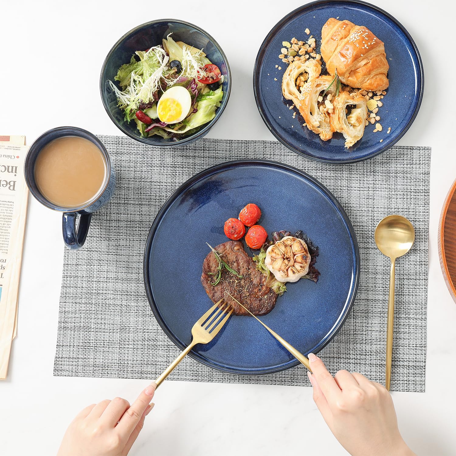 Dishwasher-safe Vicrays porcelain for easy cleanup after gatherings
