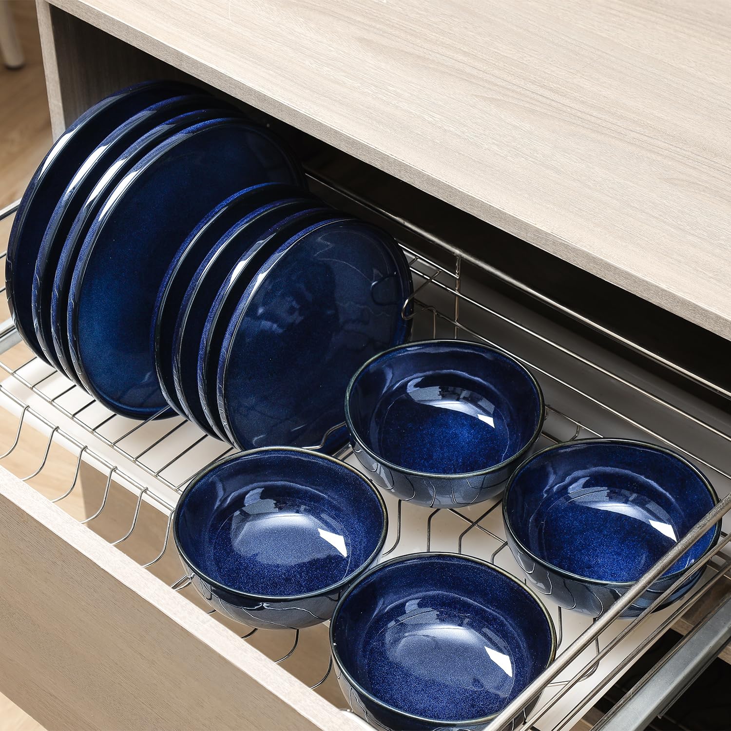 Vicrays ceramic set—stackable design saves space for compact kitchens