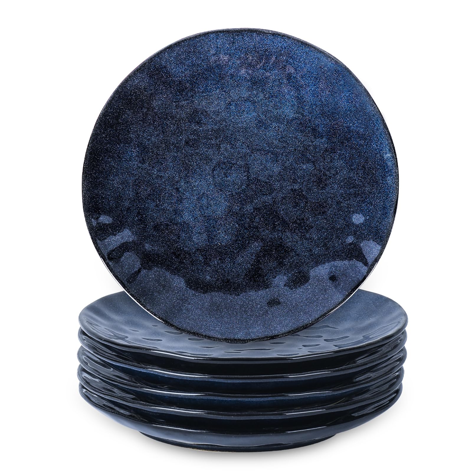 Vicrays ceramic dinner plates 10.5-inch blue set for balanced meals.