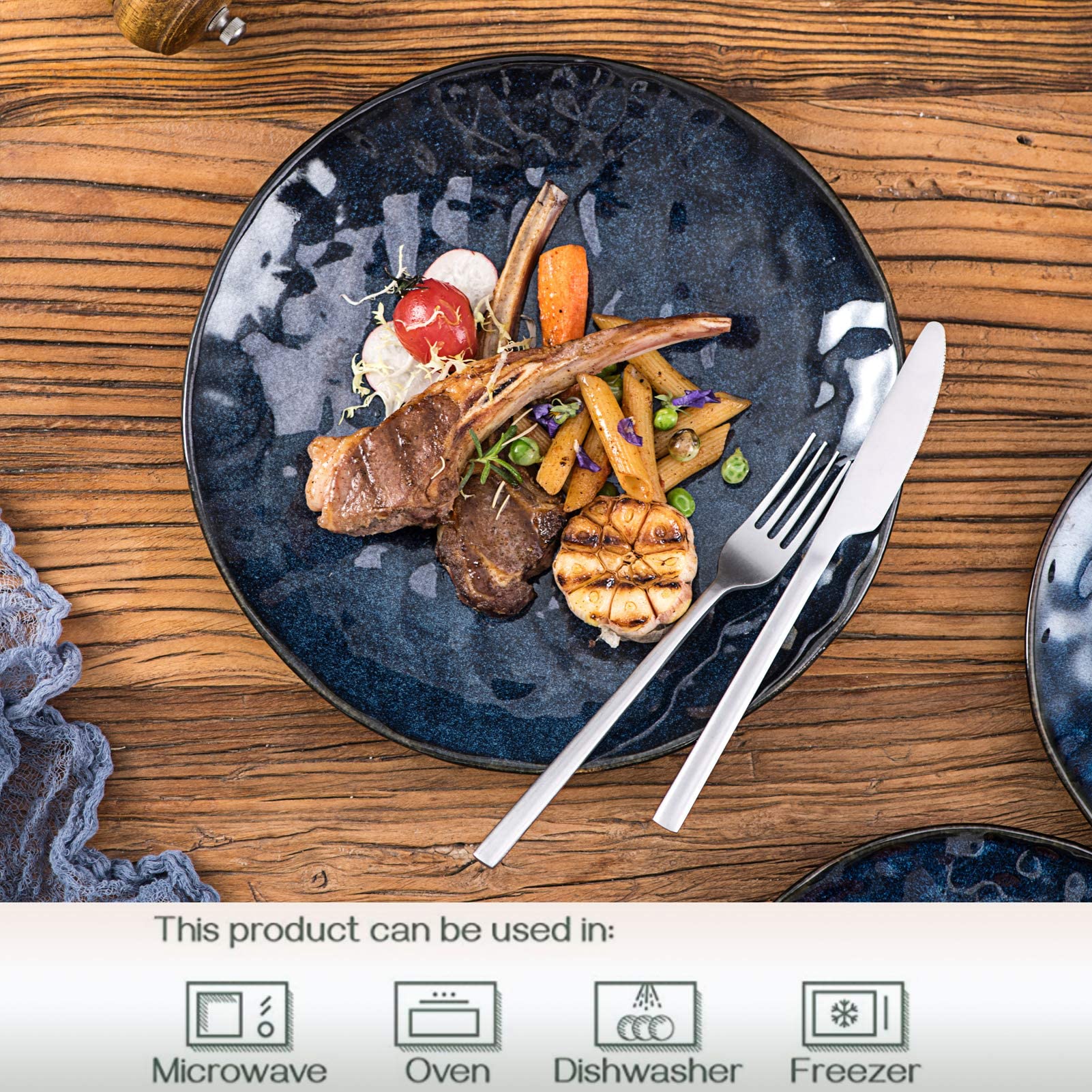 Vicrays stackable plates save cupboard space during meals.
