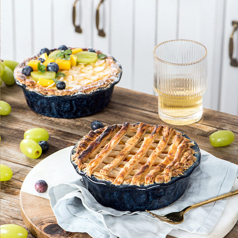 vicrays easy-clean glazed pie pan for simple cleanup