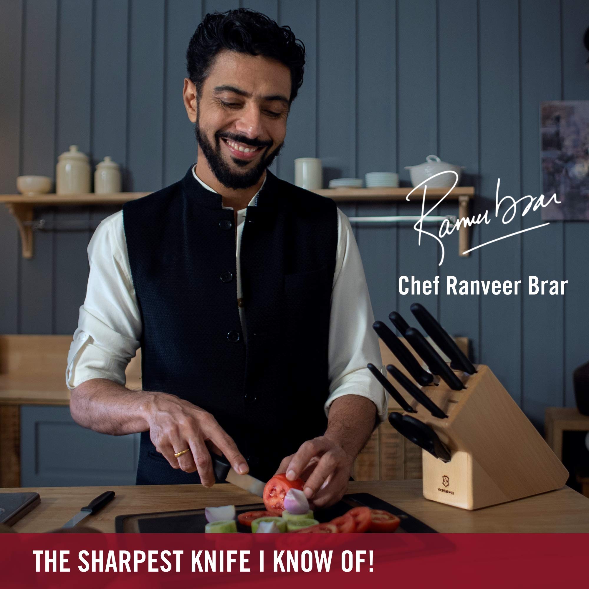 Victorinox Chinese Classic knife versatile-use demonstrates chopping, mincing, and slicing flexibility.
