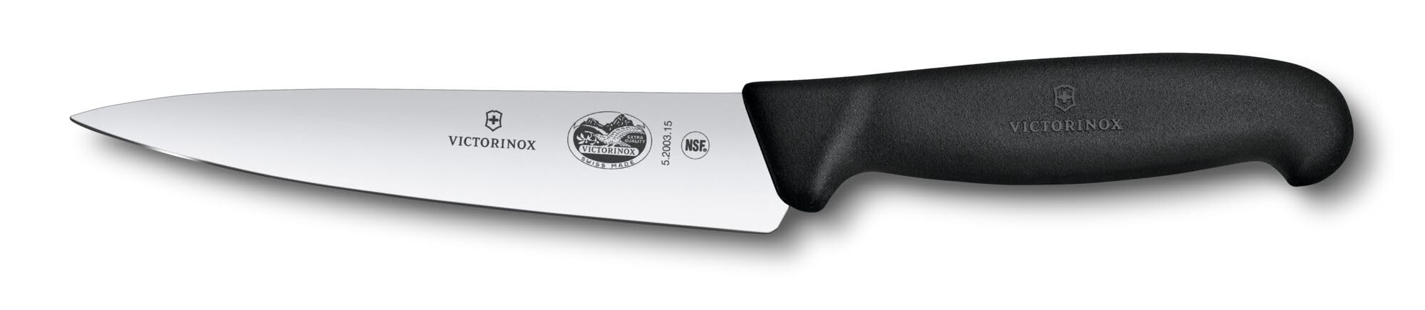 Victorinox Fibrox 6-inch knife blade close-up for precise slicing.