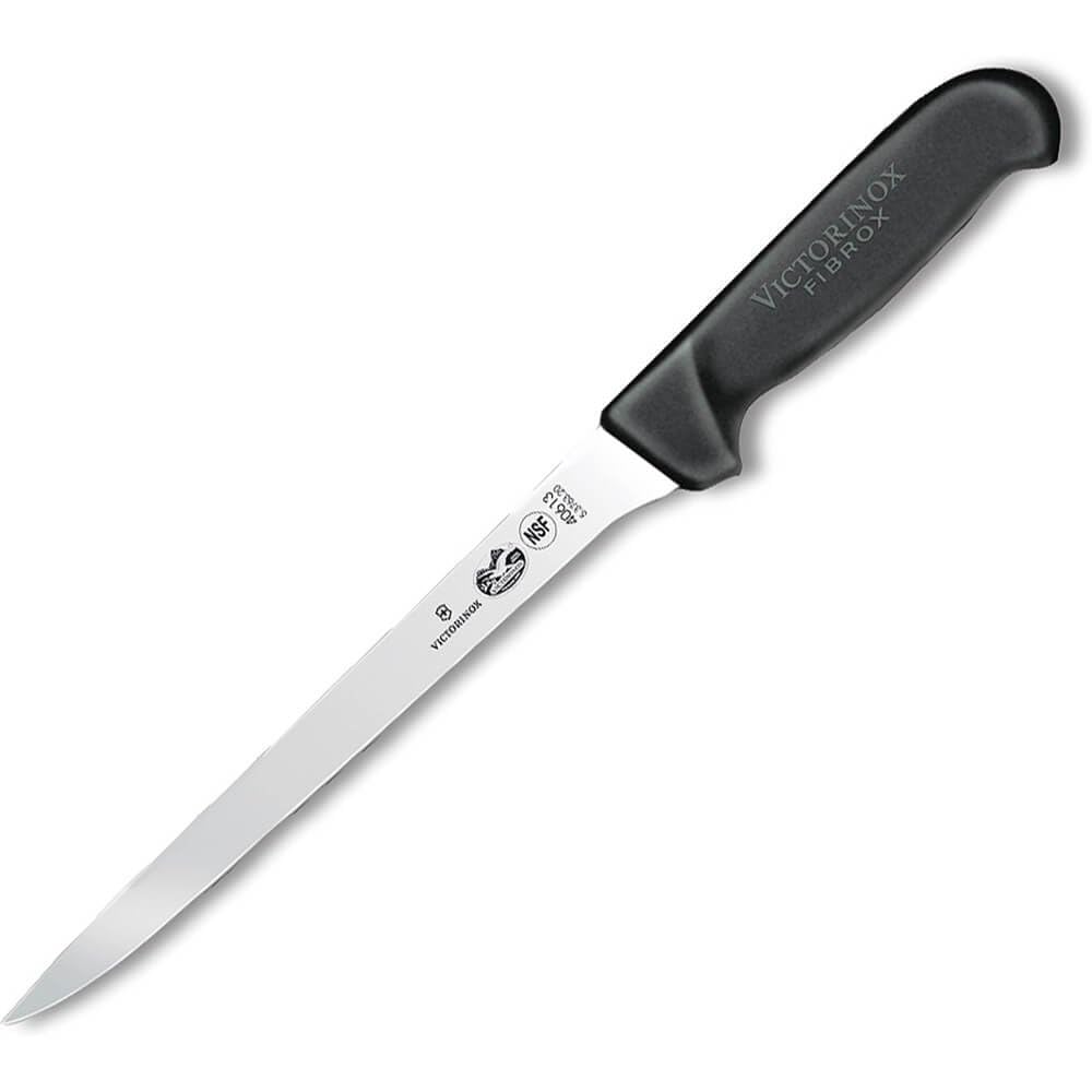 Victorinox fillet knife eight-inch flexible blade enables precise fish filleting.