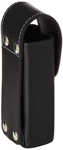 Close-up of compact Victorinox belt case highlighting durable leather for daily use.