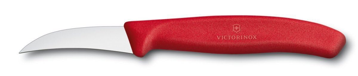 Victorinox red-handle paring knife offers precise peeling and shaping for fine prep tasks.