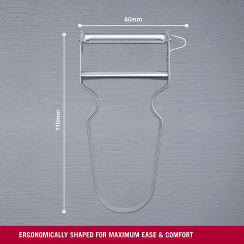 Victorinox REX peeler ergonomic handle texture supports a secure, comfortable grip