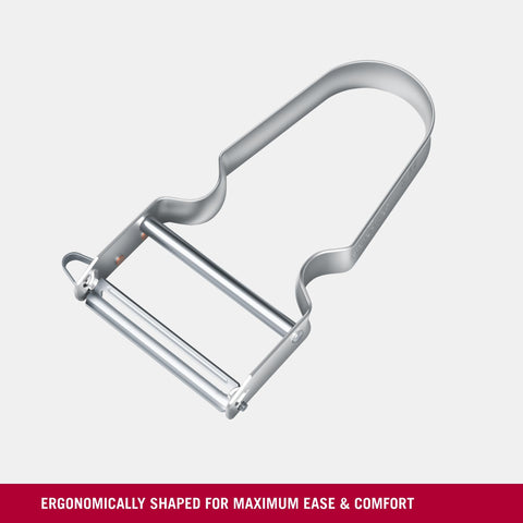 Victorinox REX peeler in use demonstrating smooth skin removal