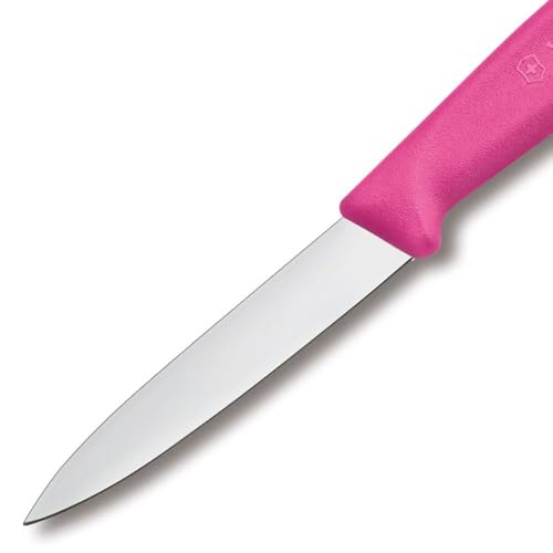 Spear point blade of the Victorinox paring knife enables precise detail cuts