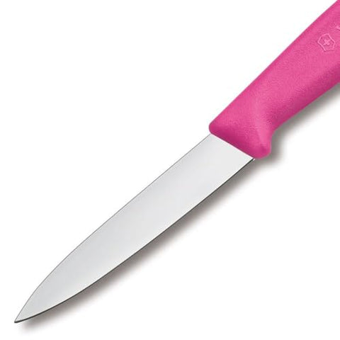 Spear point blade of the Victorinox paring knife enables precise detail cuts