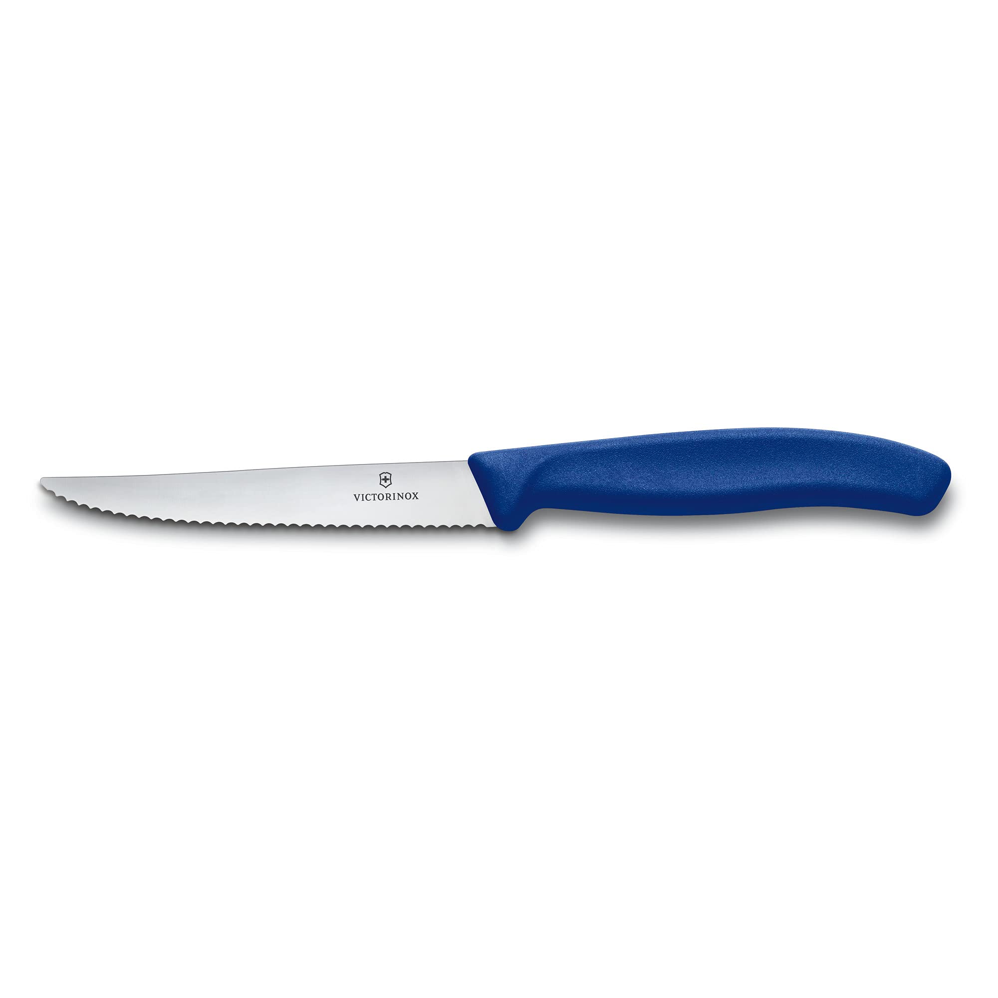 Victorinox steak knife blade close-up highlighting durable stainless steel for everyday slicing.