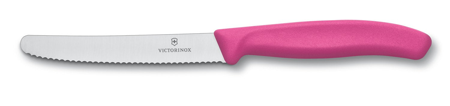 Victorinox Swiss Classic 4-1-2 inch utility knife with pink handle offering precise control for everyday prep