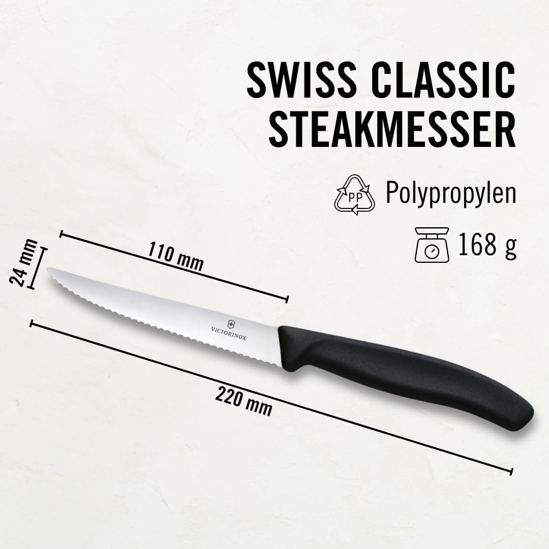 Victorinox Swiss Classic 6-piece with black handle design for durable daily use.