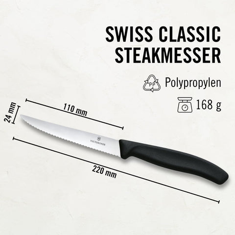 Victorinox Swiss Classic 6-piece with black handle design for durable daily use.
