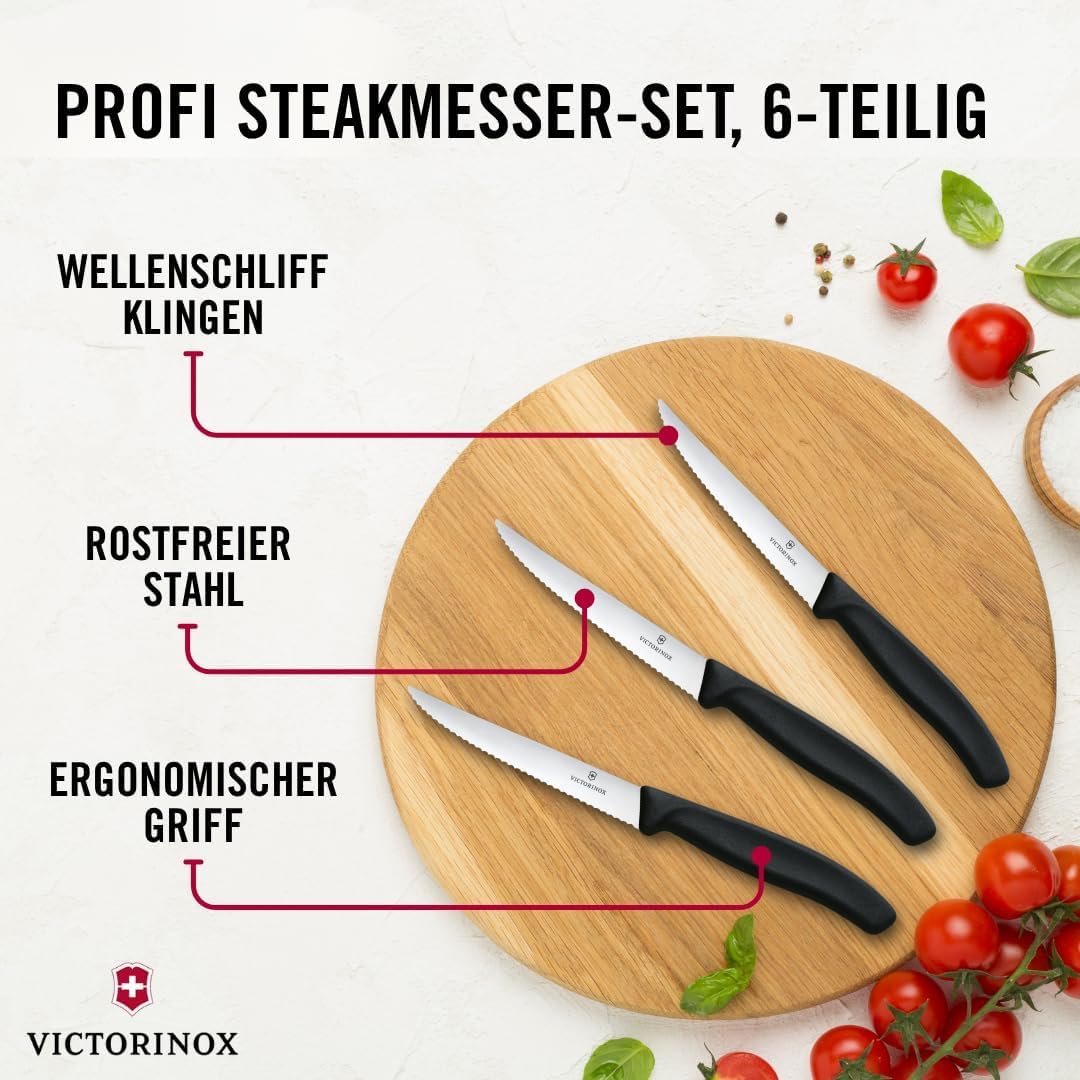 Victorinox Swiss Classic with multicolor accents adding style to kitchen prep.