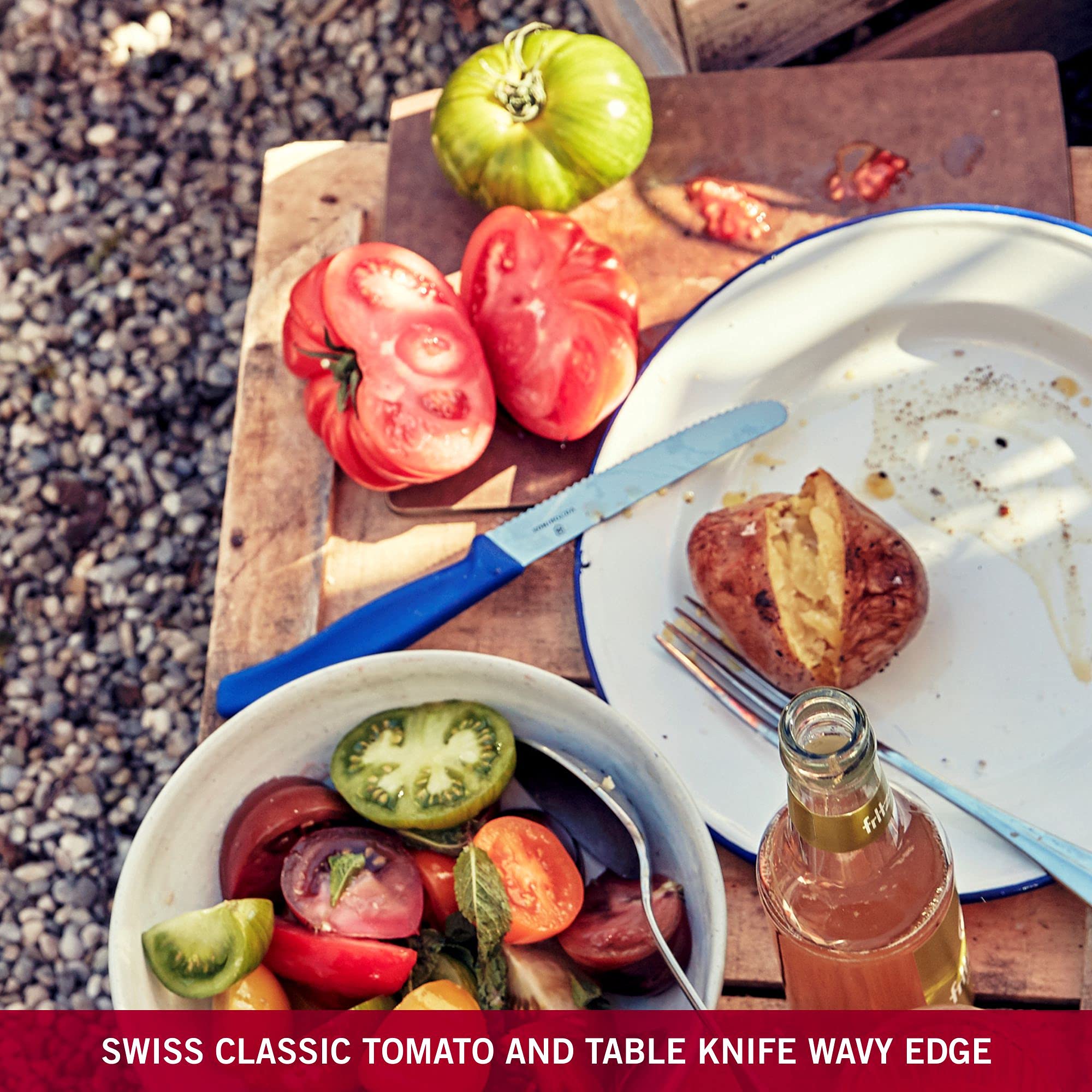 Compact design of the Victorinox knife fits easily in a kitchen drawer