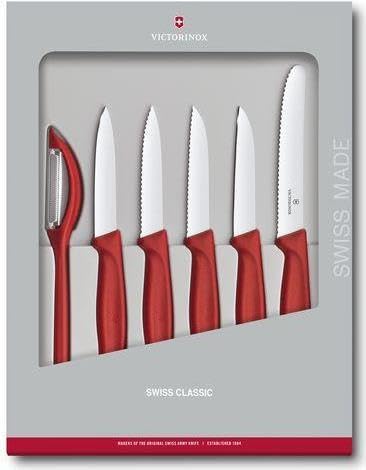 Victorinox Swiss Classic paring knife set 6 red for precise prep and diverse kitchen tasks