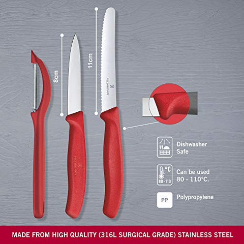 Victorinox paring knife with straight edge, ideal for precise coring and trimming.