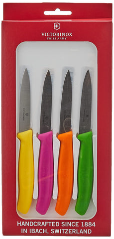 Victorinox Swiss Classic paring knife with yellow handle for detail work.