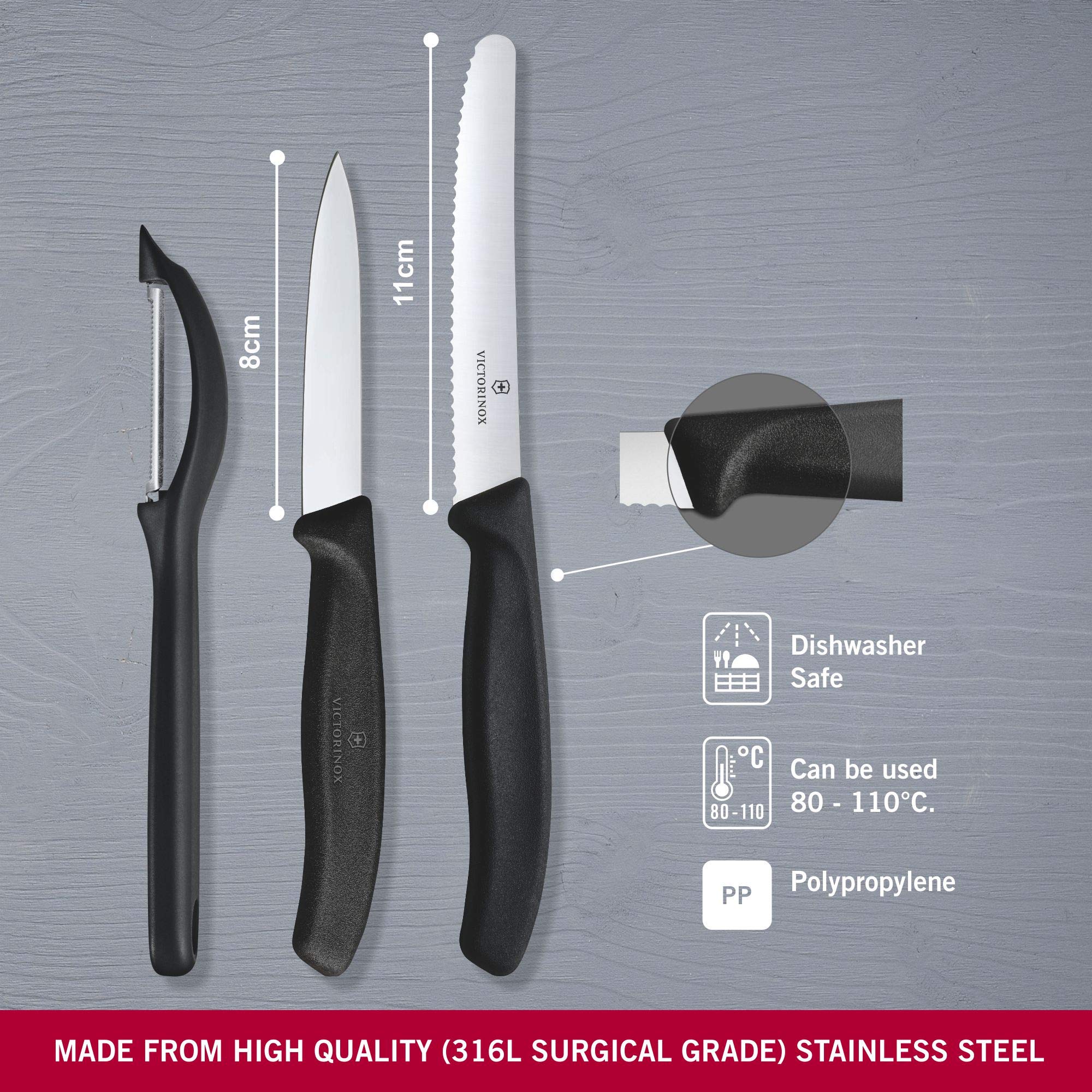 Victorinox Swiss Classic paring knife straight edge for precise coring