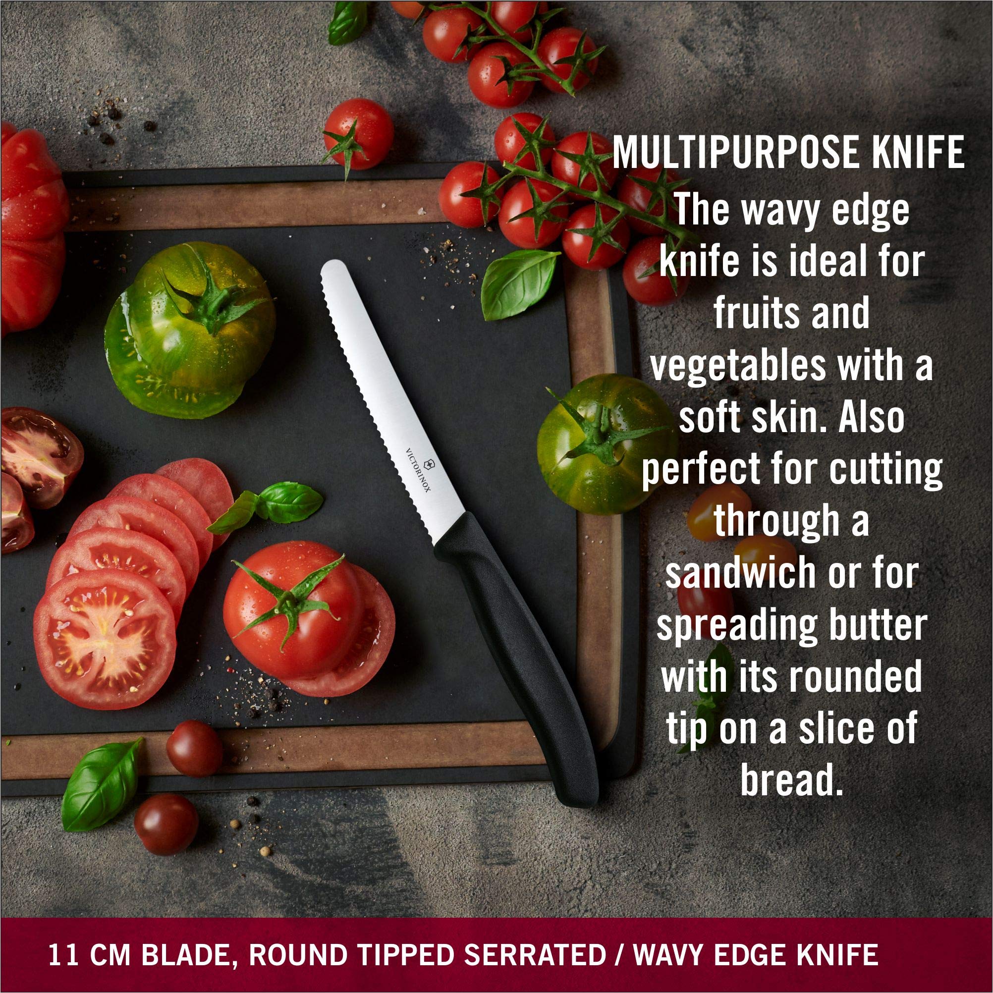 Victorinox Swiss Classic paring knife with wavy edge for firm skin cuts